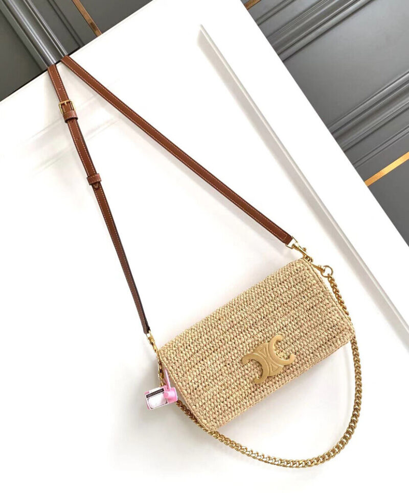 Celine Multipochette In Raffia 10M432 Coffee